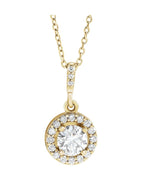Colar Halo em Ouro 14k com Diamantes de Laboratório – Modelo 2