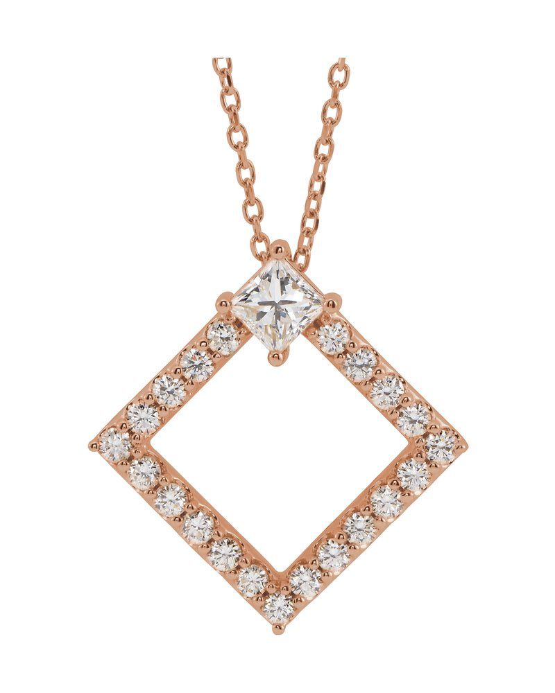 Colar Geométrico Cravejado em Ouro 14k com Diamantes Naturais
