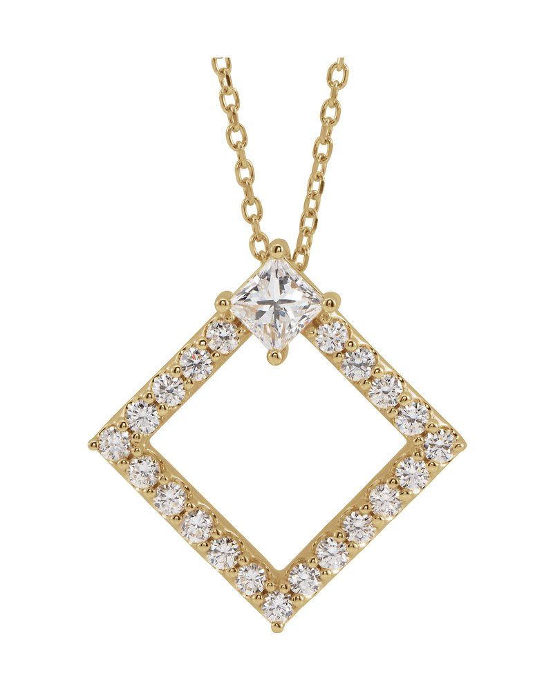 Colar Geométrico Cravejado em Ouro 14k com Diamantes Naturais