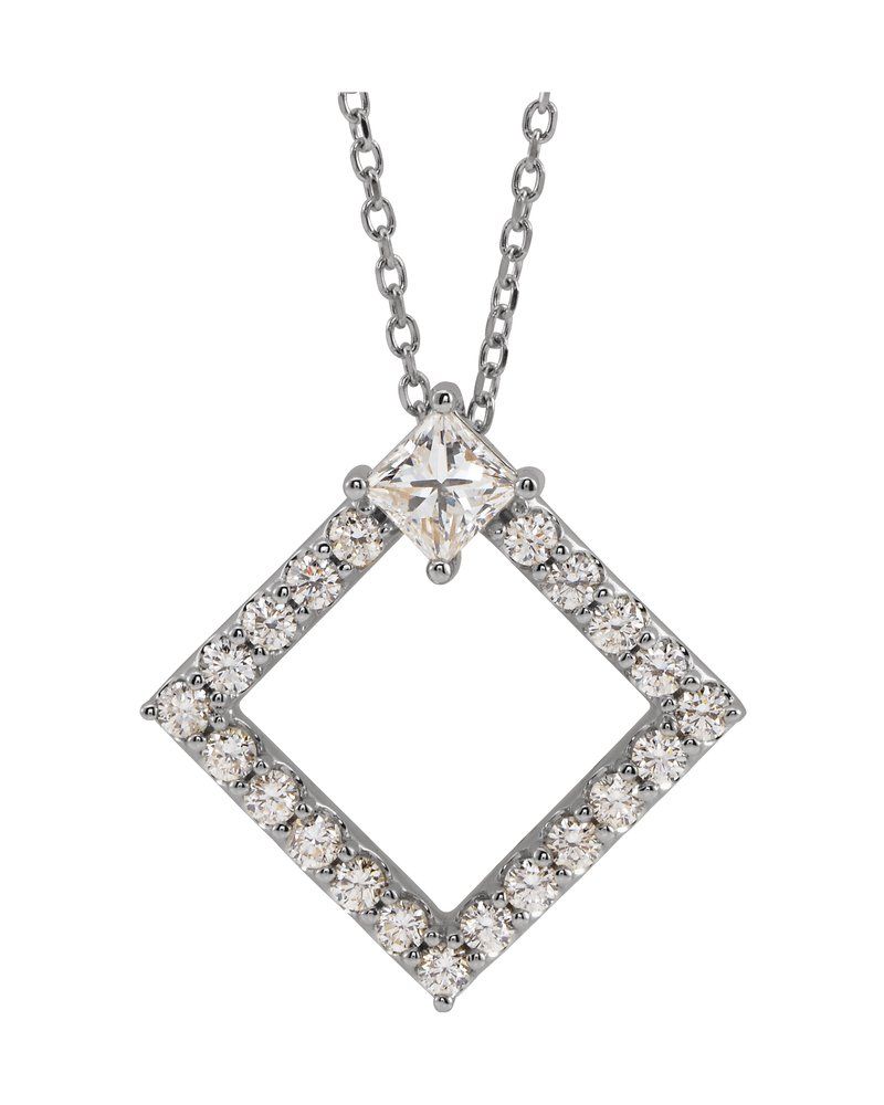Colar Geométrico Cravejado em Ouro 14k com Diamantes Naturais