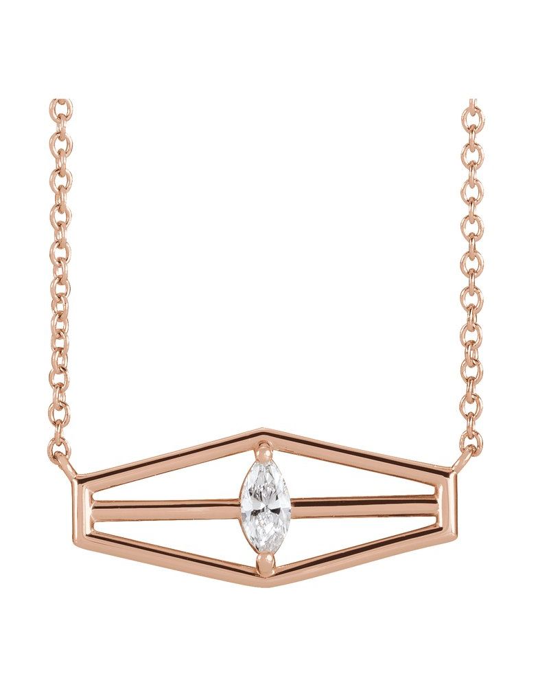 Colar Geométrico em Ouro 14k com Diamantes Naturais – Modelo 6