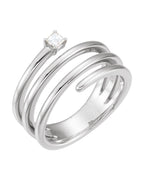 Anel Espiral Cravejado em Ouro 14k com Diamantes Naturais