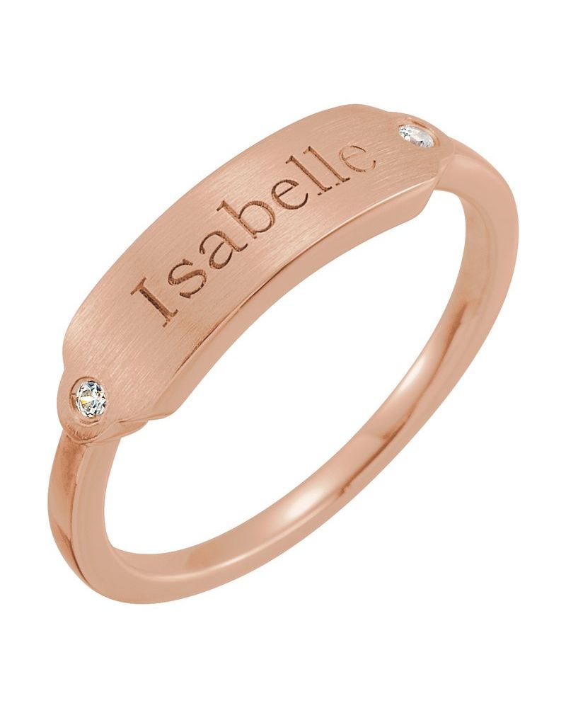 Anel Retângulo Chevalier em Ouro 14k com Diamantes Naturais – Modelo 3