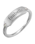 Anel Retângulo Chevalier em Ouro 14k com Diamantes Naturais – Modelo 3