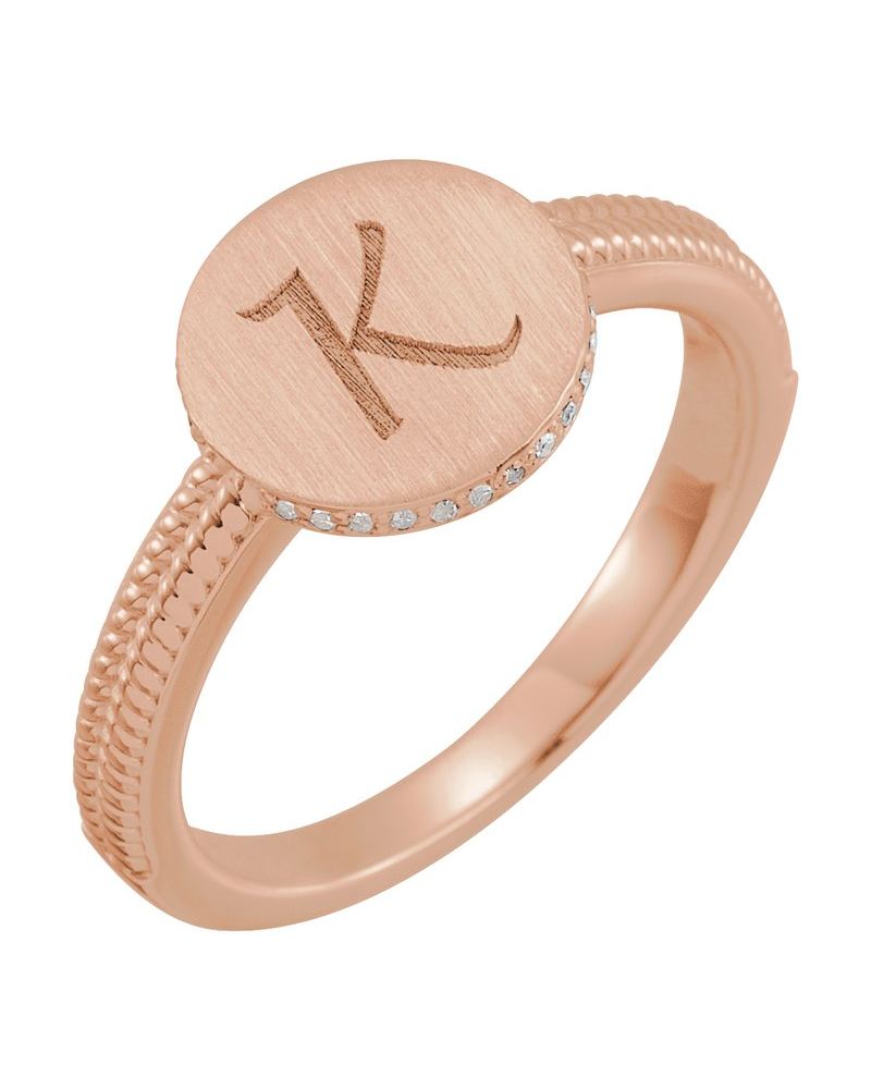 Anel Redondo Chevalier em Ouro 14k com Diamantes Naturais – Modelo 2