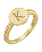 Anel Redondo Chevalier em Ouro 14k com Diamantes Naturais – Modelo 2