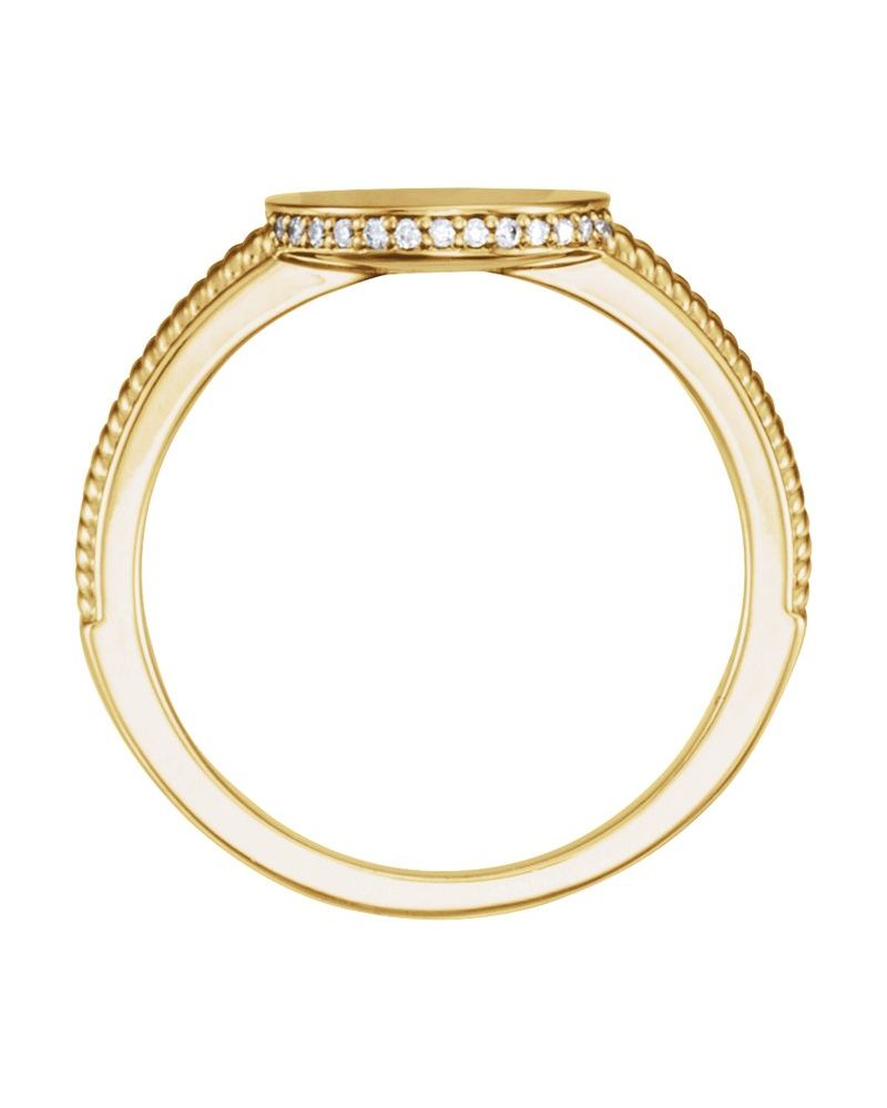 Anel Redondo Chevalier em Ouro 14k com Diamantes Naturais – Modelo 2