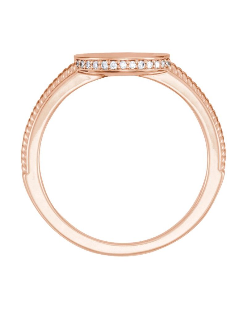 Anel Redondo Chevalier em Ouro 14k com Diamantes Naturais – Modelo 2