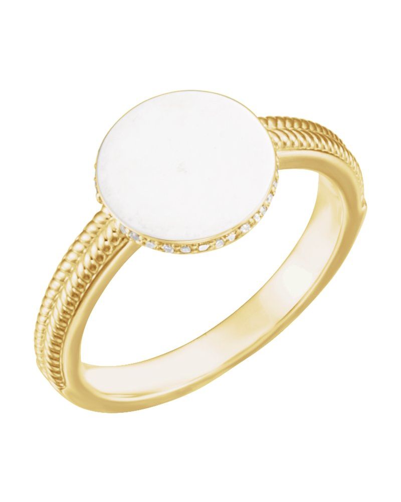 Anel Redondo Chevalier em Ouro 14k com Diamantes Naturais – Modelo 2