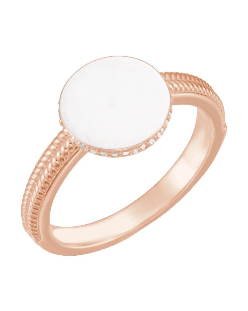 Anel Redondo Chevalier em Ouro 14k com Diamantes Naturais – Modelo 2