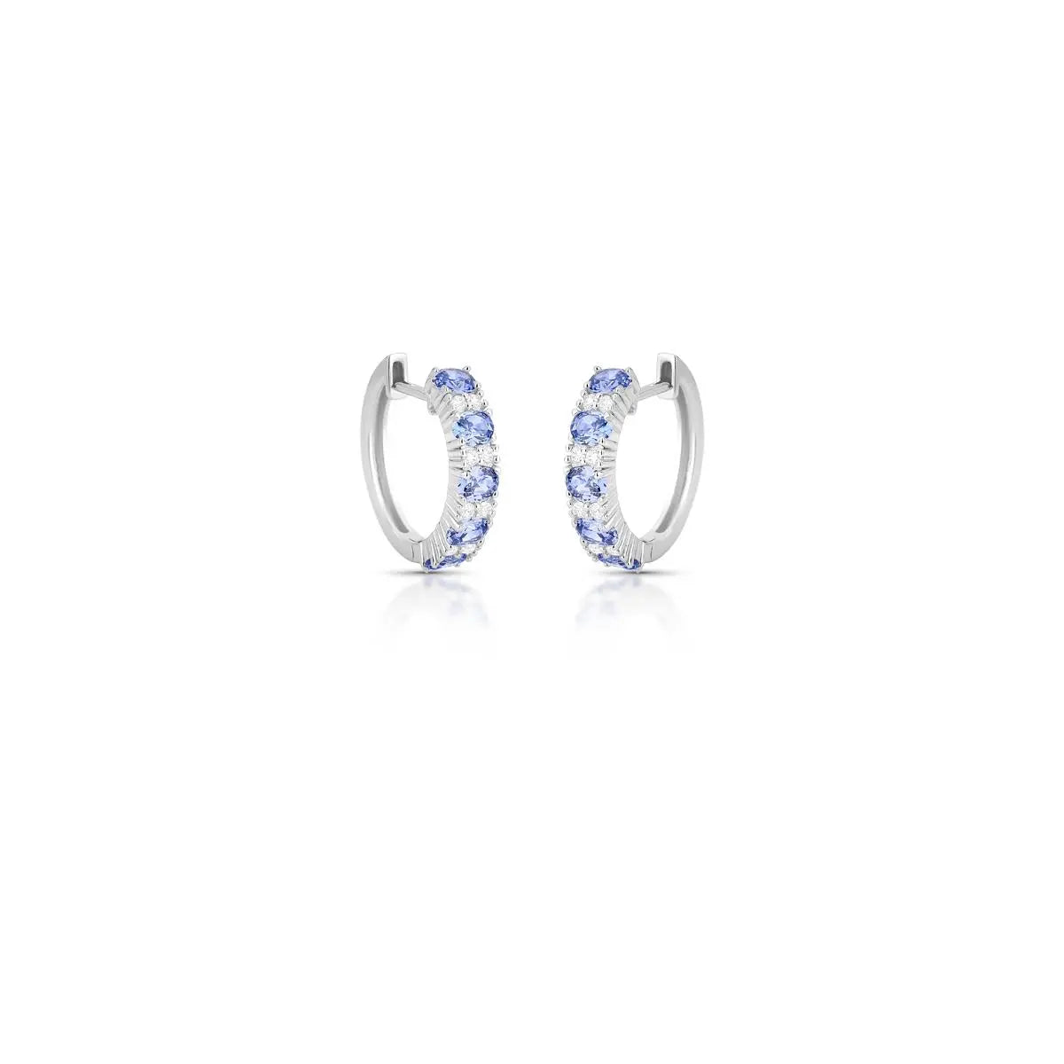 Argola de Prata 925 com Cristais e Zircônias Intercalados
