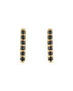 Brinco Barra em Ouro 14k com Diamantes Negros