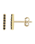 Brinco Barra em Ouro 14k com Diamantes Negros