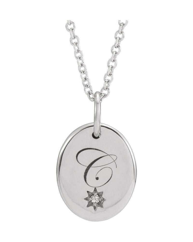 Colar para Gravação Cravejado em Ouro 14k com Diamantes Naturais – Modelo 7