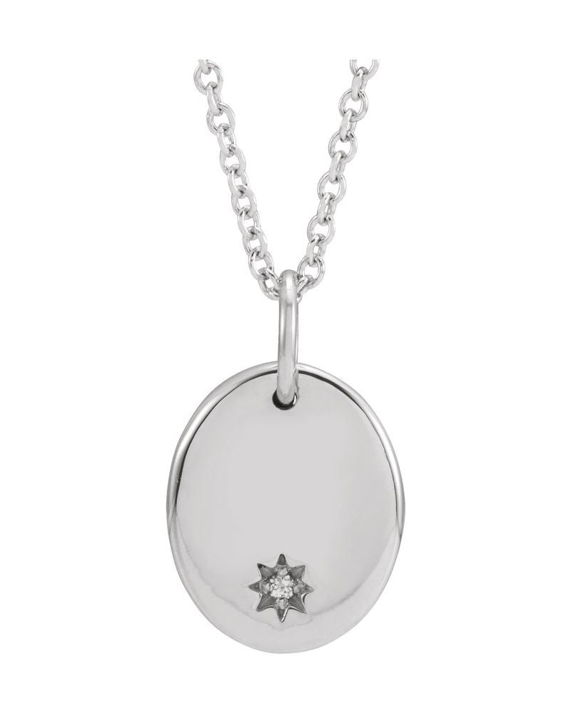 Colar para Gravação Cravejado em Ouro 14k com Diamantes Naturais – Modelo 7