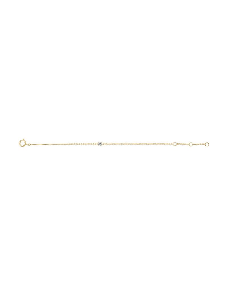 Pulseira Pedra do Mês Infantil em Ouro 14k com Diamantes Naturais