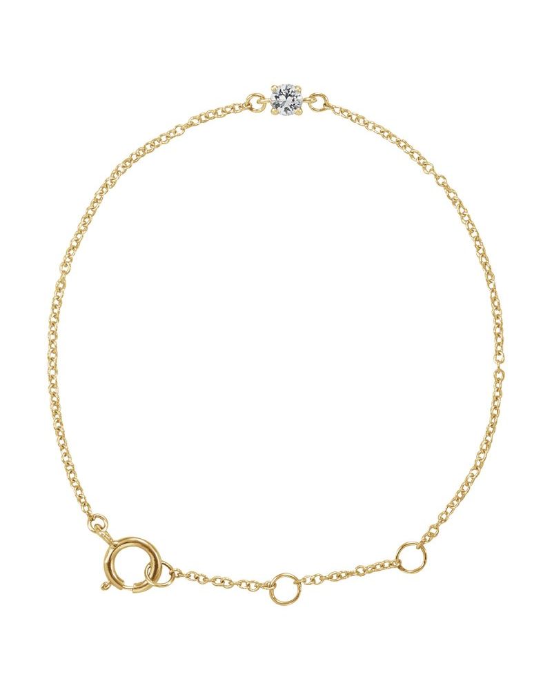 Pulseira Pedra do Mês Infantil em Ouro 14k com Diamantes Naturais