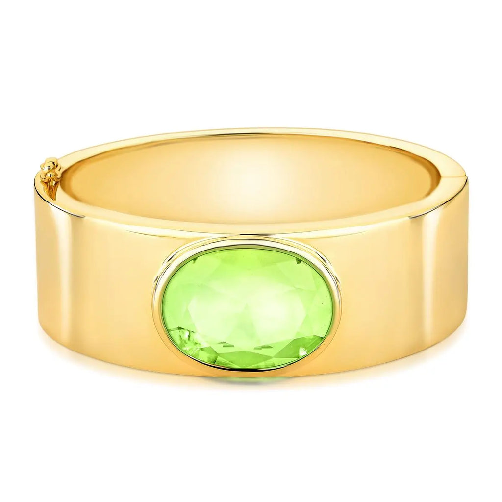 Bracelete Folheado a Ouro Oval com Cristal