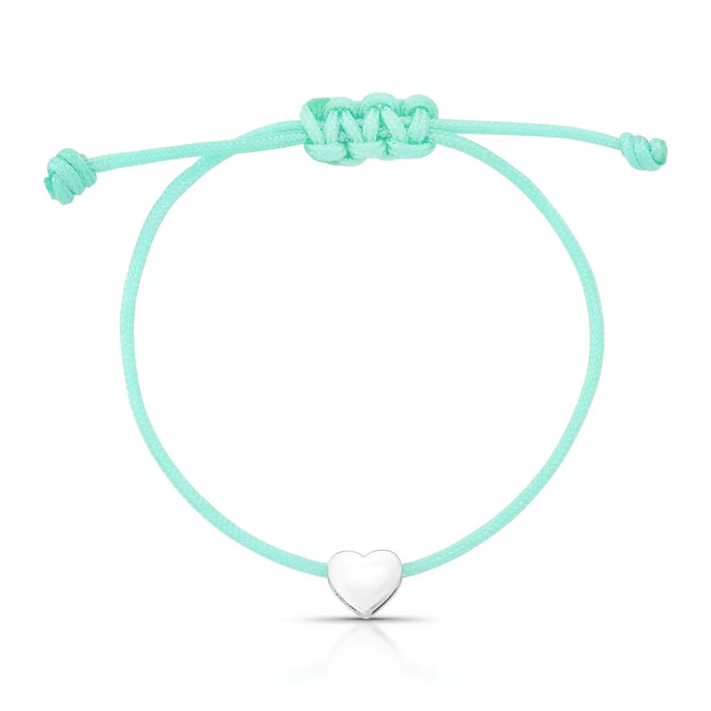 Pulseira de Prata 925 Kids Regulável com Coração