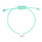 Pulseira de Prata 925 Kids Regulável com Coração