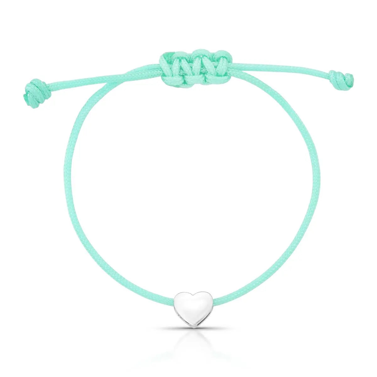 Pulseira de Prata 925 Kids Regulável com Coração