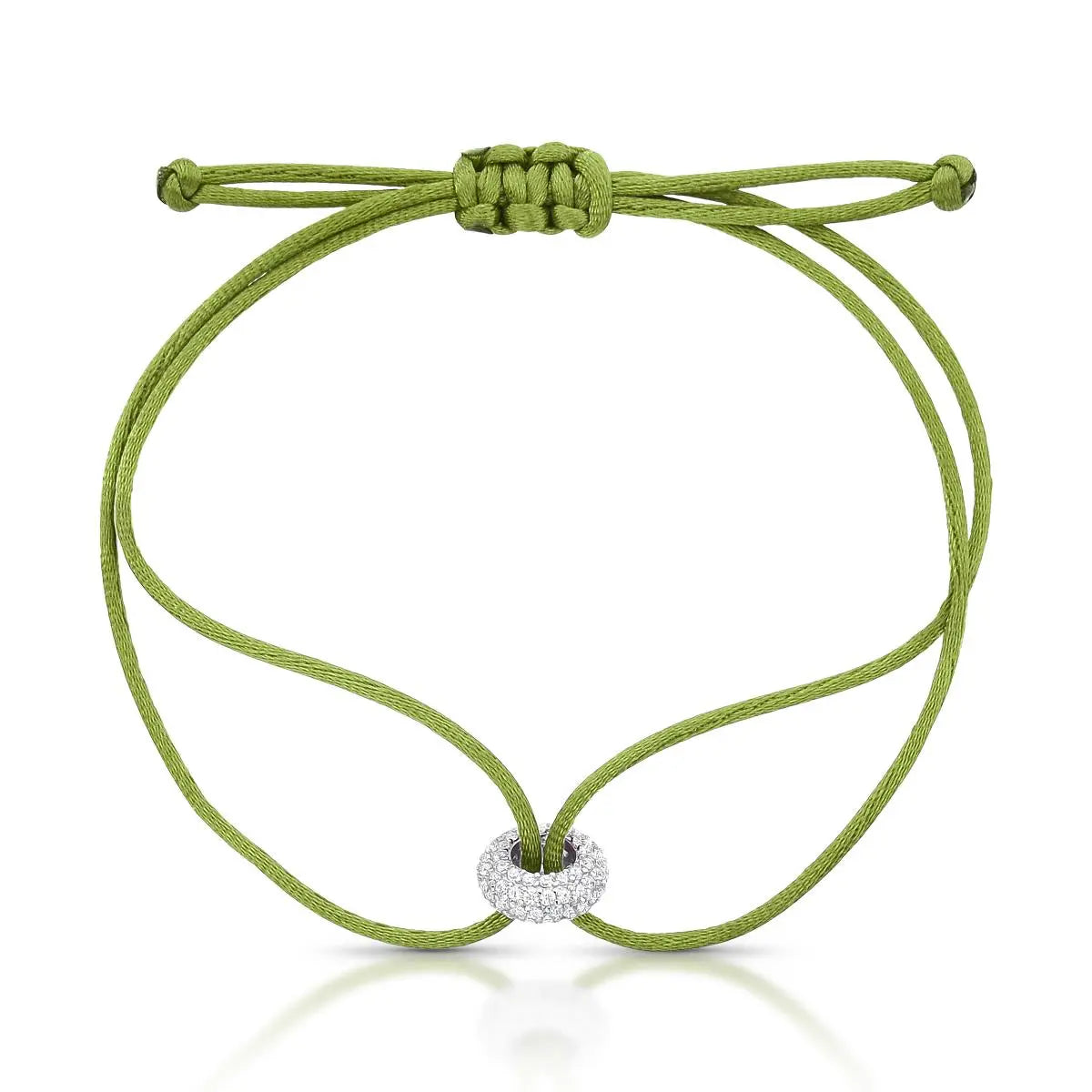 Pulseira de Prata 925 Regulável em Fio Encerado com Zircônias