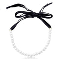 Choker Folheada a Ouro em Camurça com Pérolas Shell
