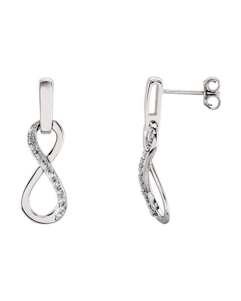 Brinco Infinito em Ouro 14k com Diamantes Naturais – Modelo 2