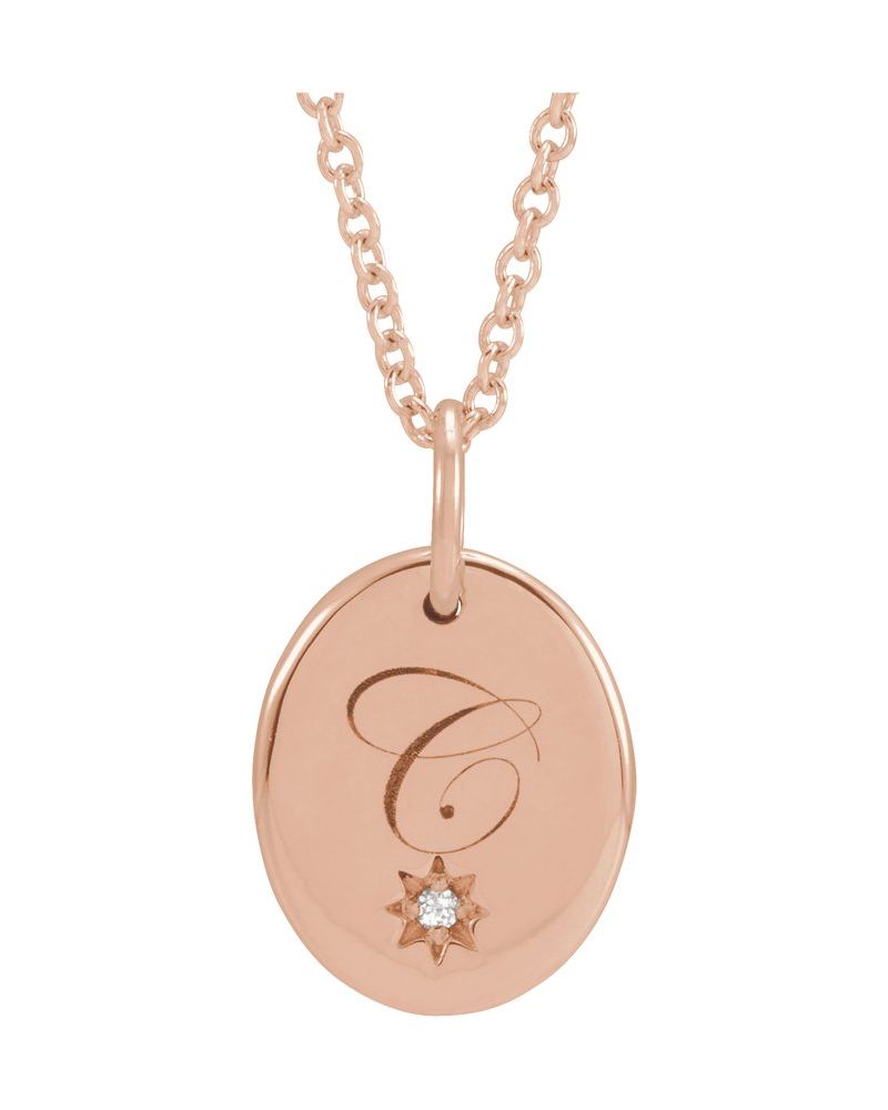 Colar para Gravação Cravejado em Ouro 14k com Diamantes Naturais – Modelo 7