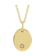 Colar para Gravação Cravejado em Ouro 14k com Diamantes Naturais – Modelo 7