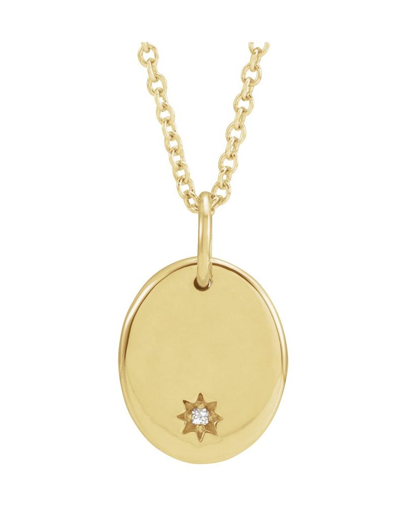 Colar para Gravação Cravejado em Ouro 14k com Diamantes Naturais – Modelo 7