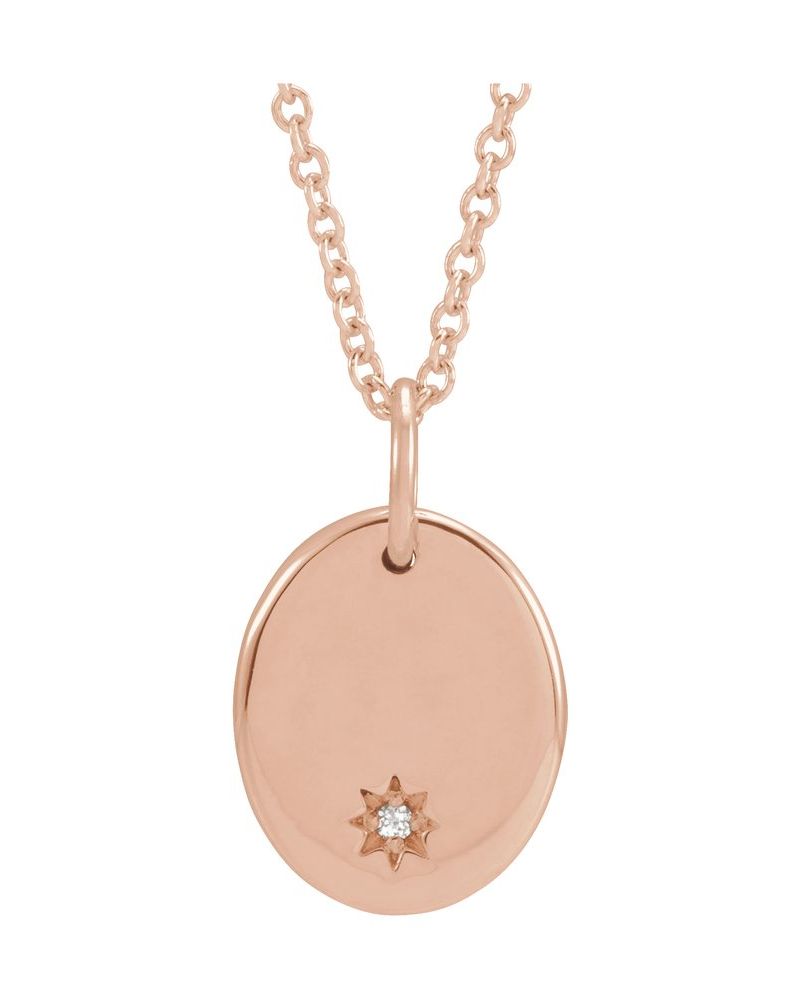 Colar para Gravação Cravejado em Ouro 14k com Diamantes Naturais – Modelo 7