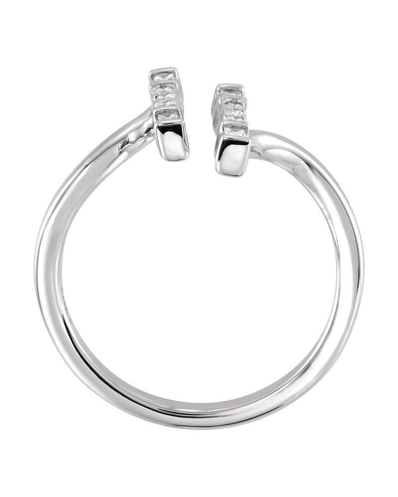 Anel Duplo Barra em Ouro 14k com Diamantes Naturais