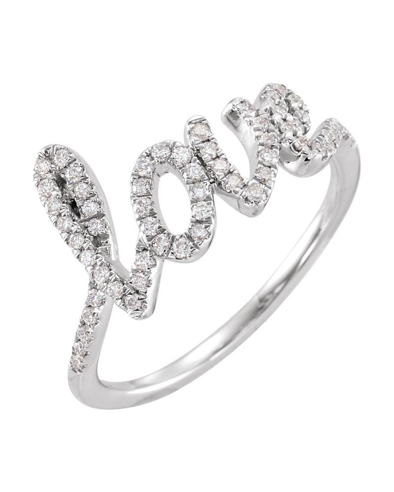 Anel Amor em Ouro 14k com Diamantes Naturais – Modelo 2