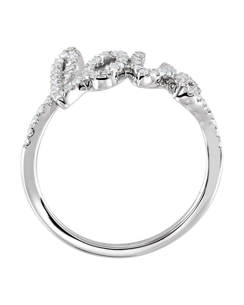 Anel Amor em Ouro 14k com Diamantes Naturais – Modelo 2
