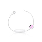 Pulseira de Prata 925 Kids de Borboleta Esmaltada