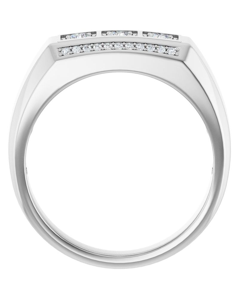 Anel Três Pedras em Ouro 14k com Diamantes Naturais – Modelo 6