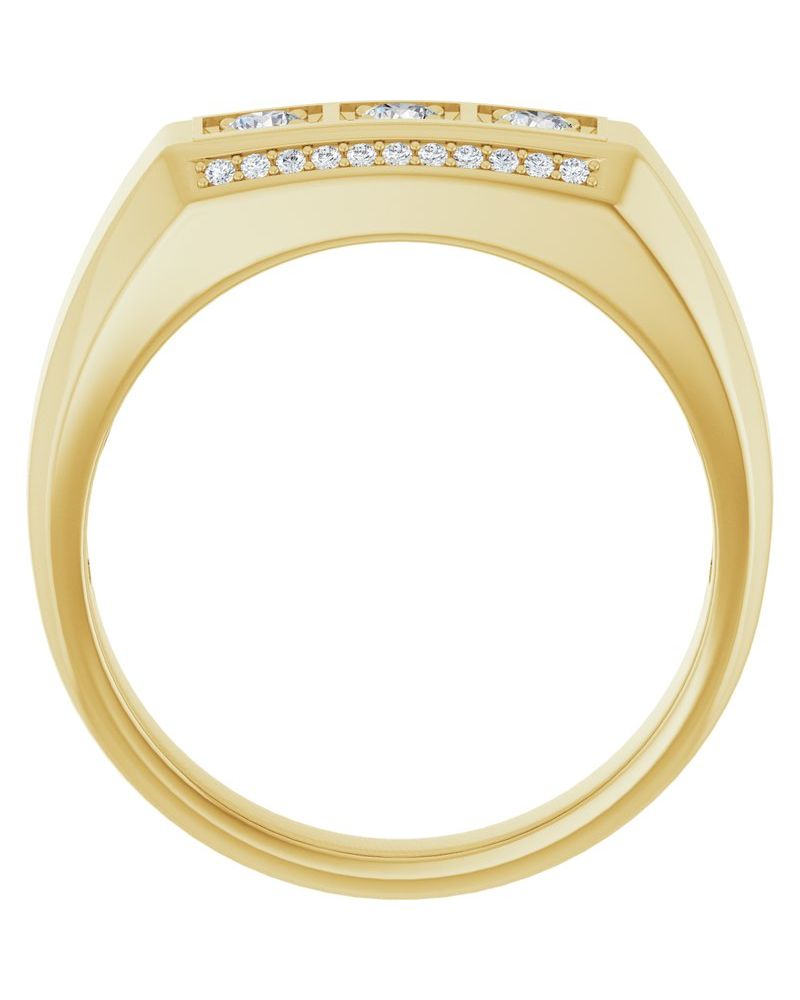 Anel Três Pedras em Ouro 14k com Diamantes Naturais – Modelo 6
