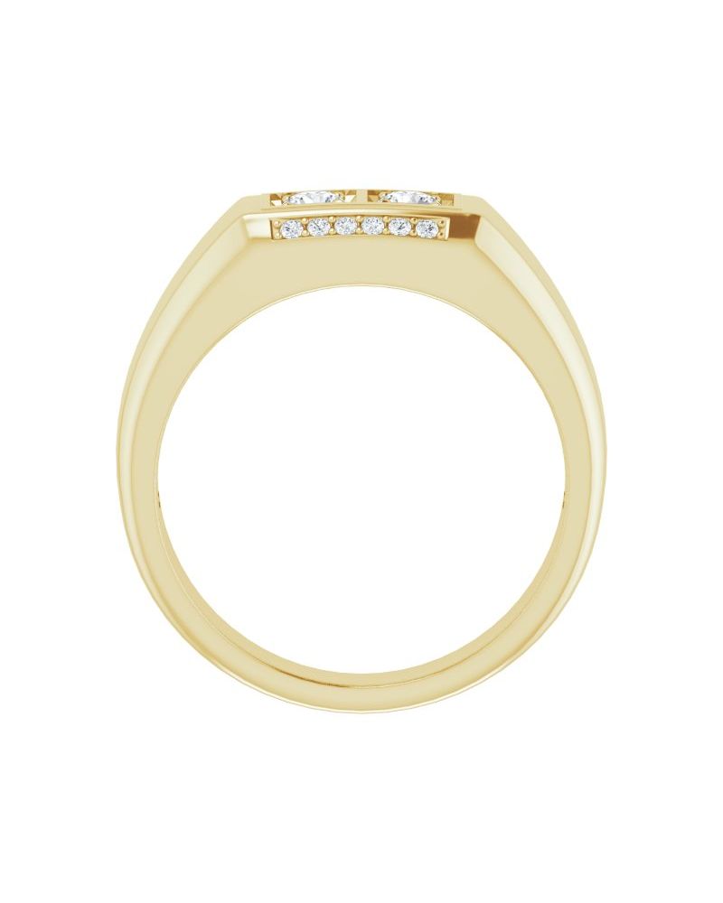Anel Duas Pedras em Ouro 14k com Diamantes Naturais – Modelo 6