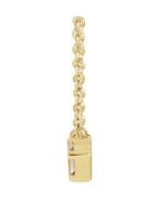 Colar Baguete Barra Cravejado em Ouro 14k com Diamantes Naturais
