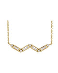 Colar Baguete Barra Cravejado em Ouro 14k com Diamantes Naturais
