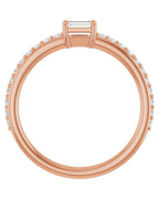 Anel Cravejado Empilhável em Ouro 14k com Diamantes Naturais – Modelo 25