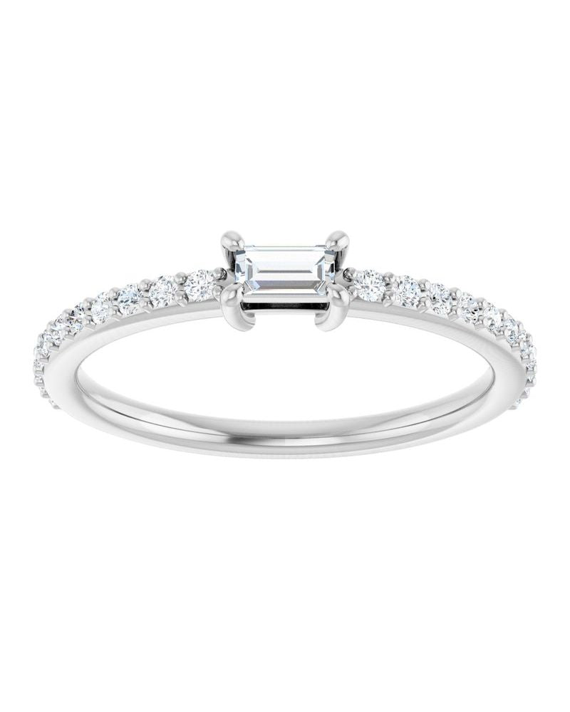 Anel Cravejado Empilhável em Ouro 14k com Diamantes Naturais – Modelo 25