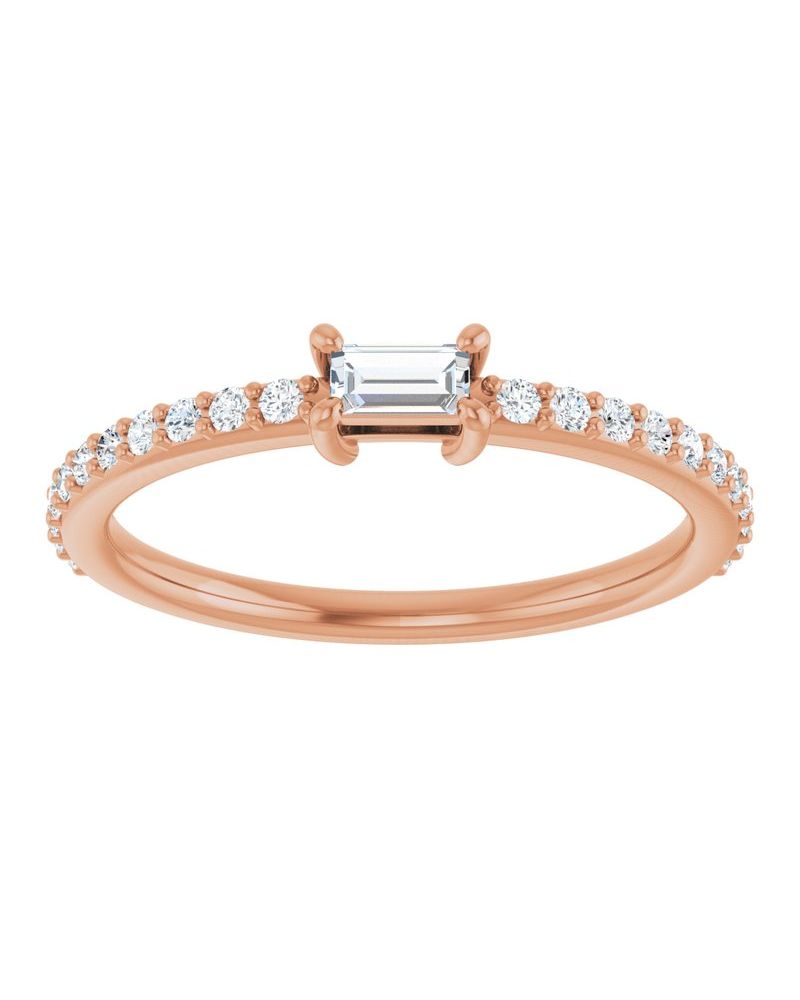 Anel Cravejado Empilhável em Ouro 14k com Diamantes Naturais – Modelo 25