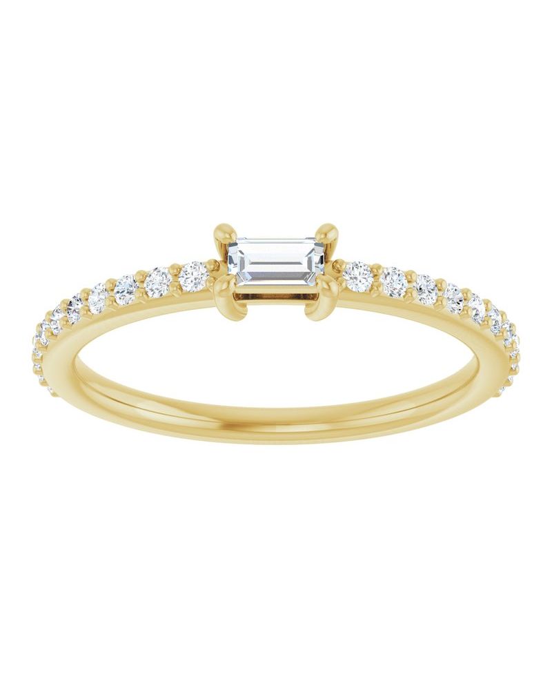 Anel Cravejado Empilhável em Ouro 14k com Diamantes Naturais – Modelo 25