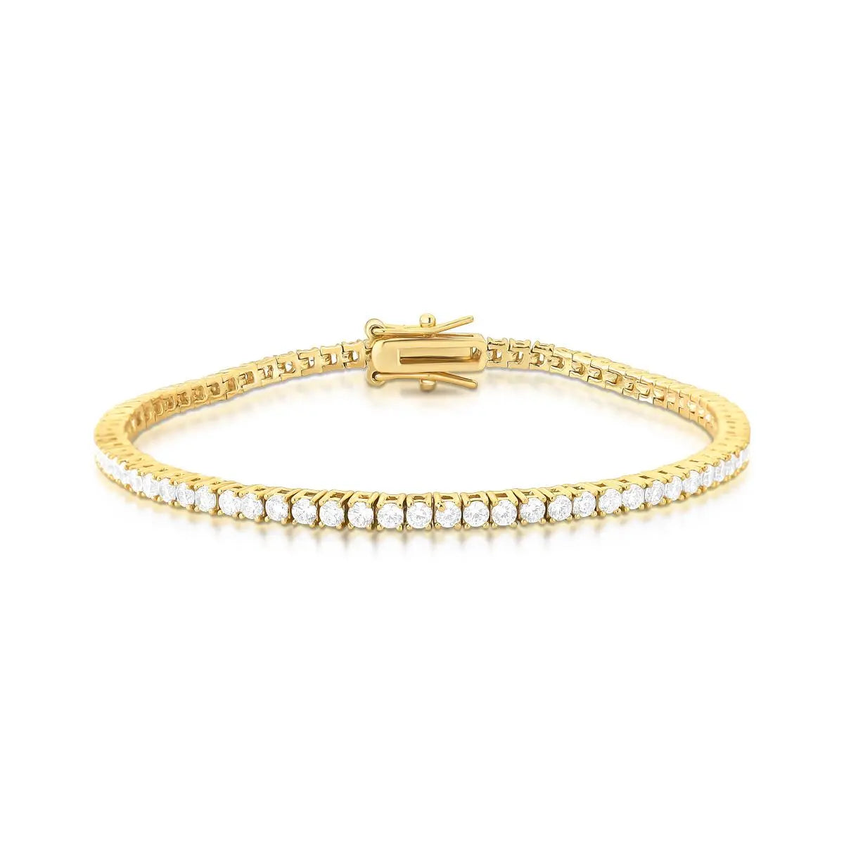 Pulseira Riviera Folheada a Ouro com Zircônias Redondas