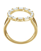Anel Vazado em Ouro 14k com Diamantes Naturais – Modelo 11