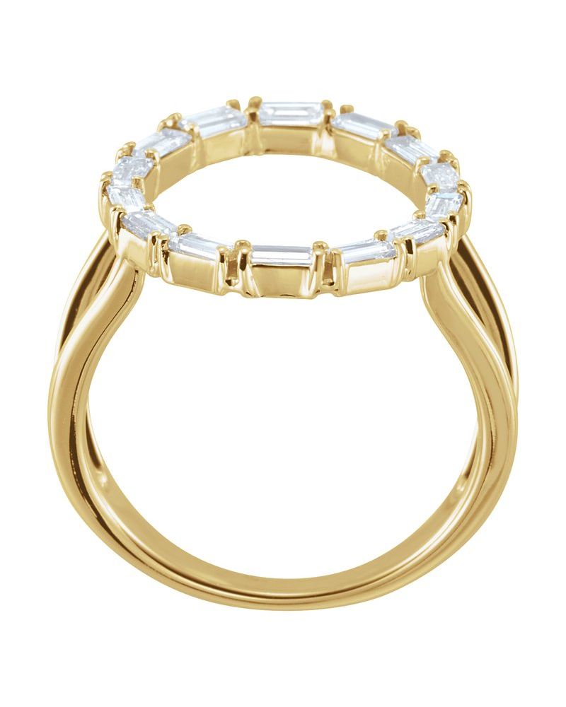 Anel Vazado em Ouro 14k com Diamantes Naturais – Modelo 11
