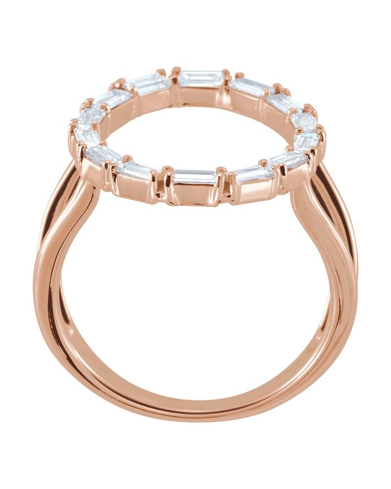 Anel Vazado em Ouro 14k com Diamantes Naturais – Modelo 11