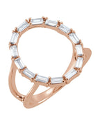 Anel Vazado em Ouro 14k com Diamantes Naturais – Modelo 11